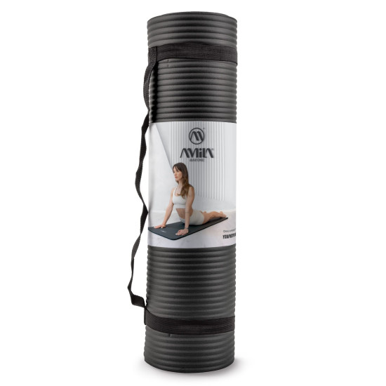 Στρώμα Γυμναστικής Plura NBR 100kg 183x60x1,5cm - Μαύρο