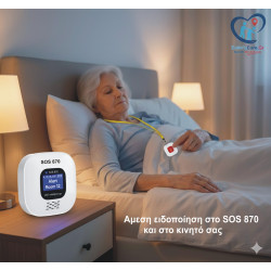 Συσκευή SOS Έκτακτης Ανάγκης Wi‑Fi Για Κλινικές & Κέντρα Φροντίδας Ηλικιωμένων, χωρίς κάρτα SIM SOS 870