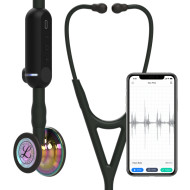 3M Littmann CORE Ψηφιακό Στηθοσκόπιο, High Polish Rainbow, Μαύρος αυλός, Στέλεχος και Ακουστικα