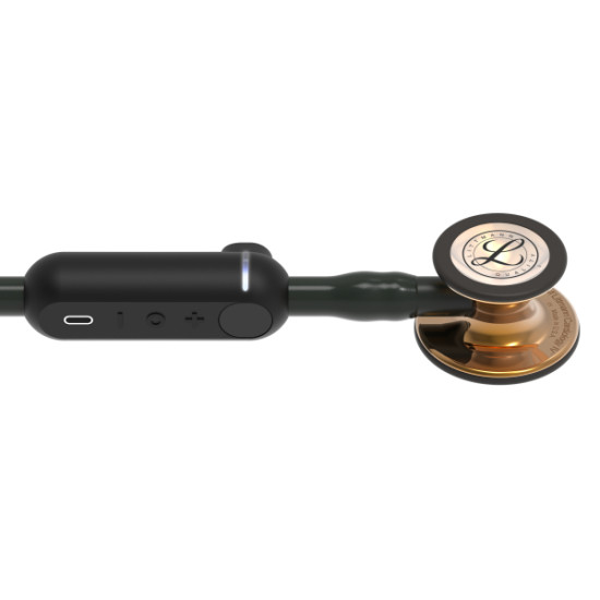 3M Littmann CORE Ψηφιακό Στηθοσκόπιο, High Polish Copper, Μαύρος Αυλός, Στέλεχος και Ακουστικά