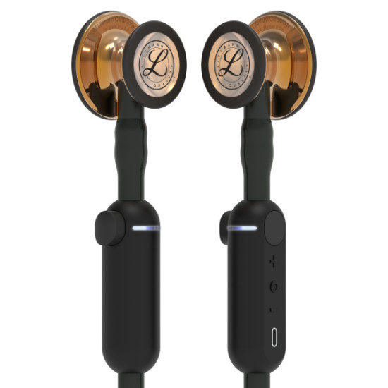 3M Littmann CORE Ψηφιακό Στηθοσκόπιο, High Polish Copper, Μαύρος Αυλός, Στέλεχος και Ακουστικά