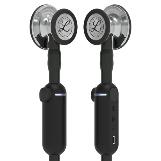 3M Littmann CORE Ψηφιακό Στηθοσκόπιο, κώδωνας Mirror, Μαύρος Αυλός, Στέλεχος και Ακουστικά