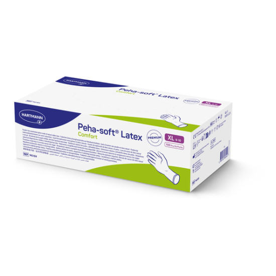 Peha-soft latex comfort εξεταστικά γάντια λάτεξ χωρίς πούδρα 100 τμχ.