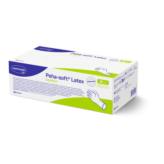 Peha-soft latex comfort εξεταστικά γάντια λάτεξ χωρίς πούδρα 100 τμχ.