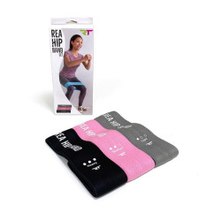 Rea Hip Band Set 3 Λάστιχα γυμ/κής 20 - 22,6 kg [76 x 8cm] - Γκρι/Ροζ /Μαύρο