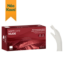 Γάντια Latex Soft Care NUDE χωρίς πούδρα - λευκά
