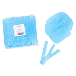 Σκούφια non woven ακορντεόν γύρω λάστιχο λευκό (100τμχ)